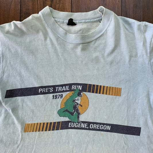 Vintage Nike T Shirt Mens 1979 Pre Trail Run Prefontaine Tee 70s Pinwheel Geisha