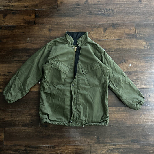 US MILITARY Small JACKET COAT SUIT CHEMICAL PROTECTIVE ARMY GREEN 70s Vtg WWII