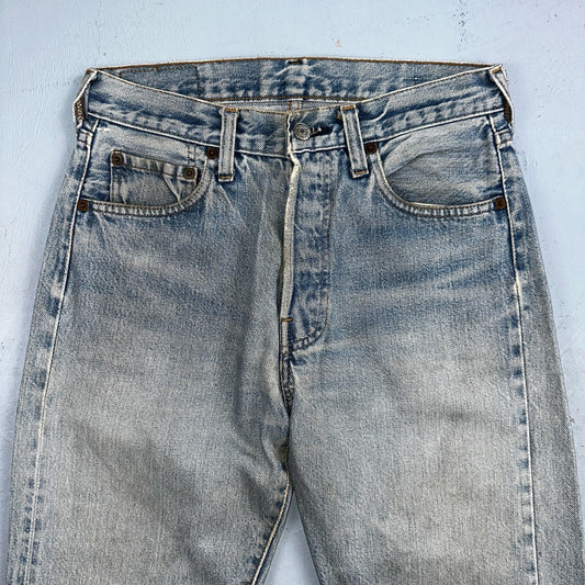 Levis 501 Vintage 80s Redline Selvedge USA XX Jeans Light Wash 29x34 Act 27x28