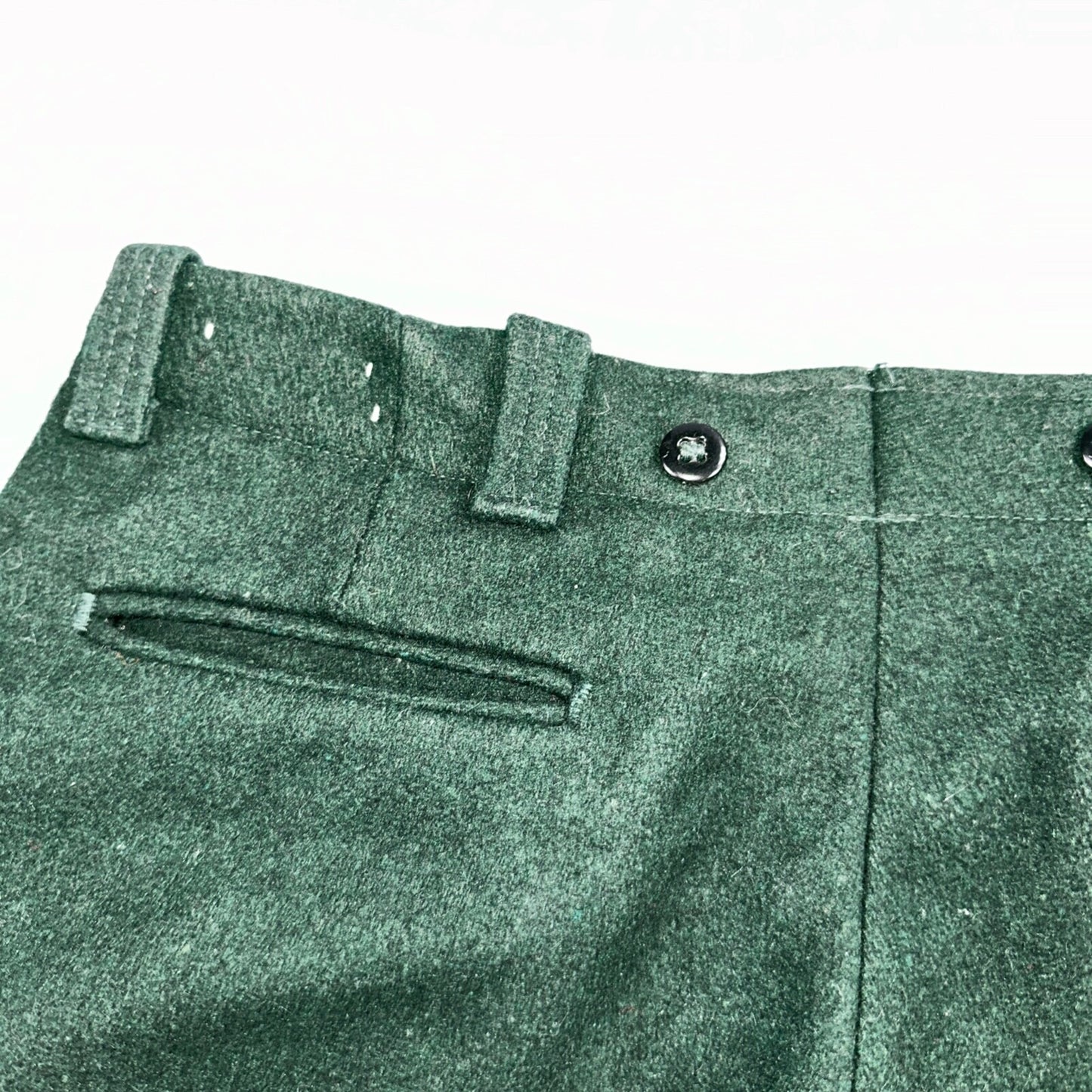 1960s Vintage Green Heavy Wool Hunting Pants 34x28 USA Dry Clean Rockabilly 60s