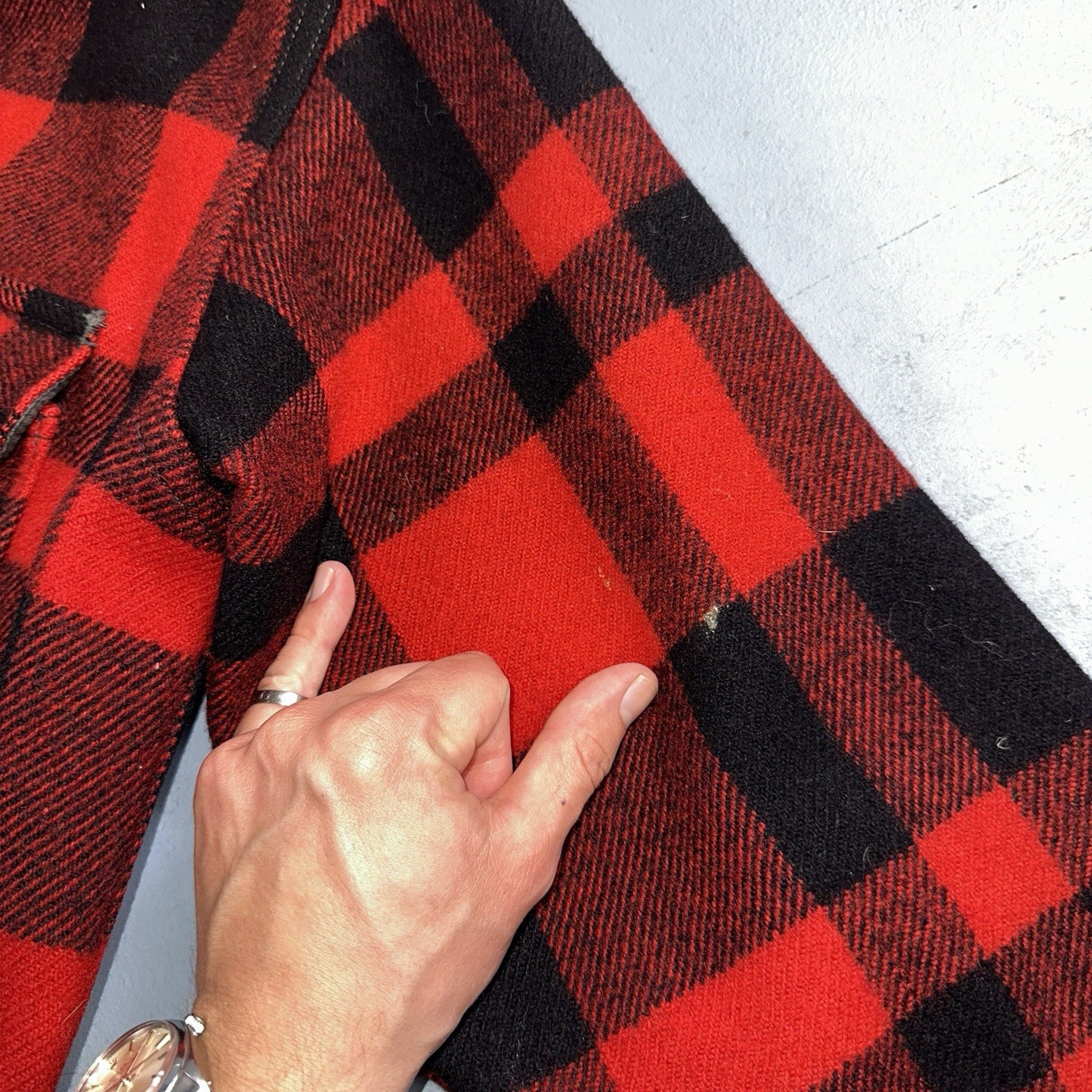 Filson Union 1940s Wool Mackinaw Cruiser Jacket Red Plaid VTG USA 40s 50s Rare