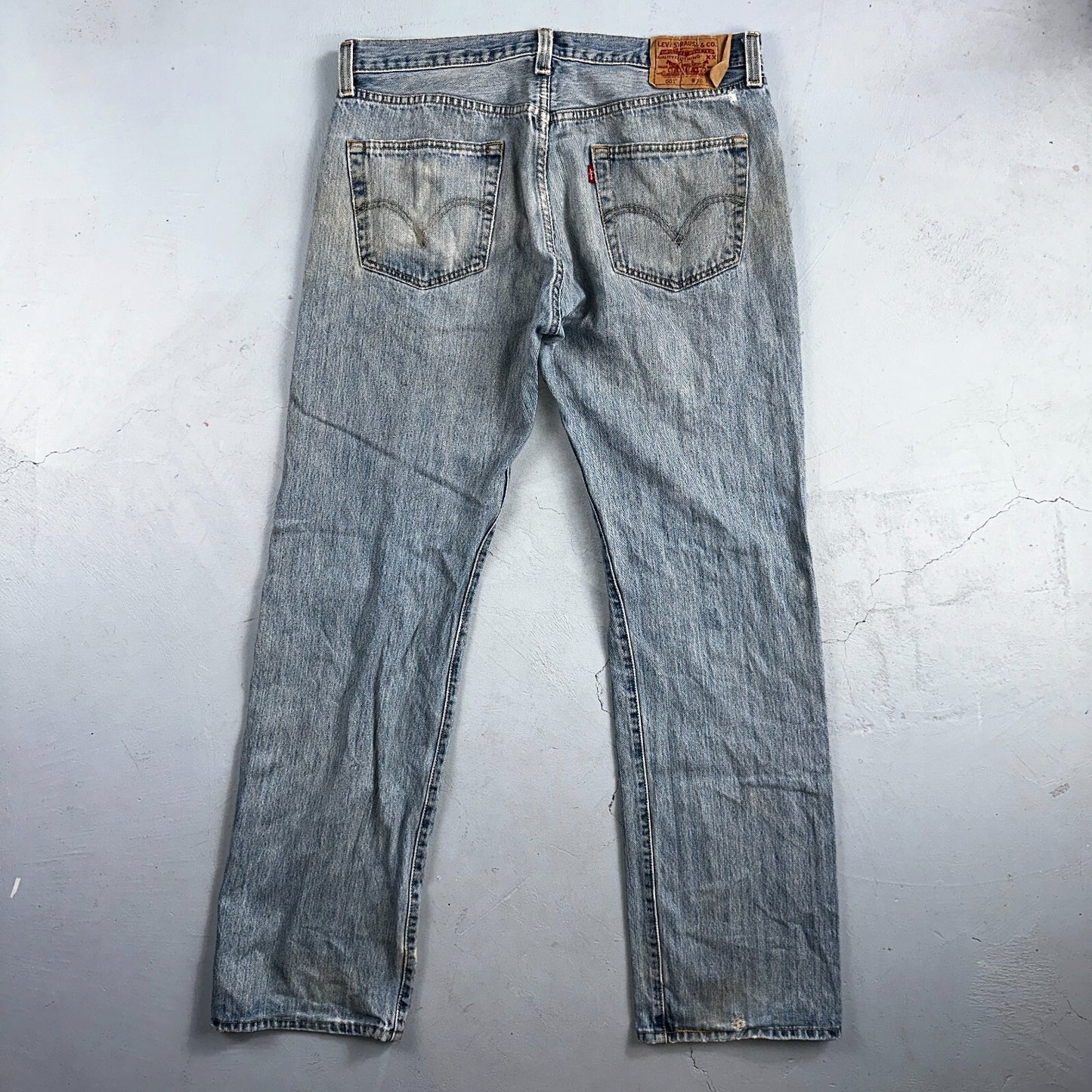 Levis 501 Vintage Y2K XX Straight Leg Jeans Blue Light Wash 36x34 Act 35x31
