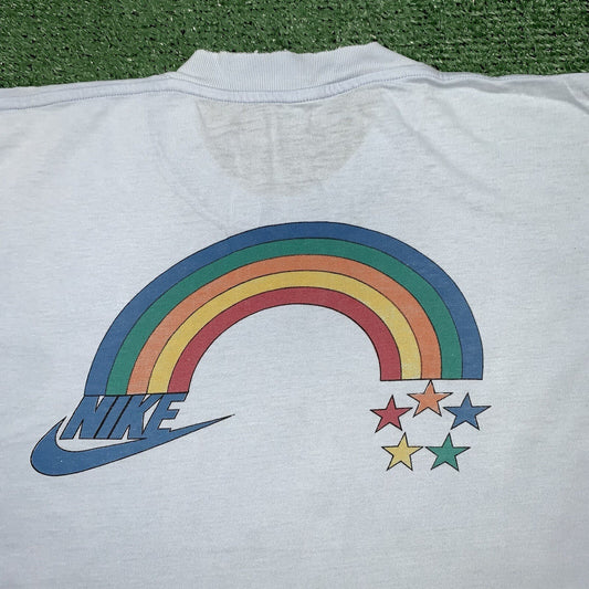 Nike Vintage T Shirt Mens L Rainbow Star Swoosh Pride Japan Geisha 80s LGBTQ