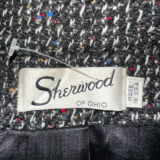 Sherwood of Ohio Jacket Pea Coat 1970s Cloak USA 70s Rockabilly Speckle Wool