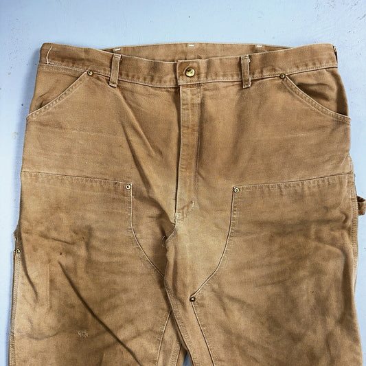 Carhartt 1989 VTG Double Knee Carpenter 80s Pants USA B01 Brown 42x32 Act 40x30