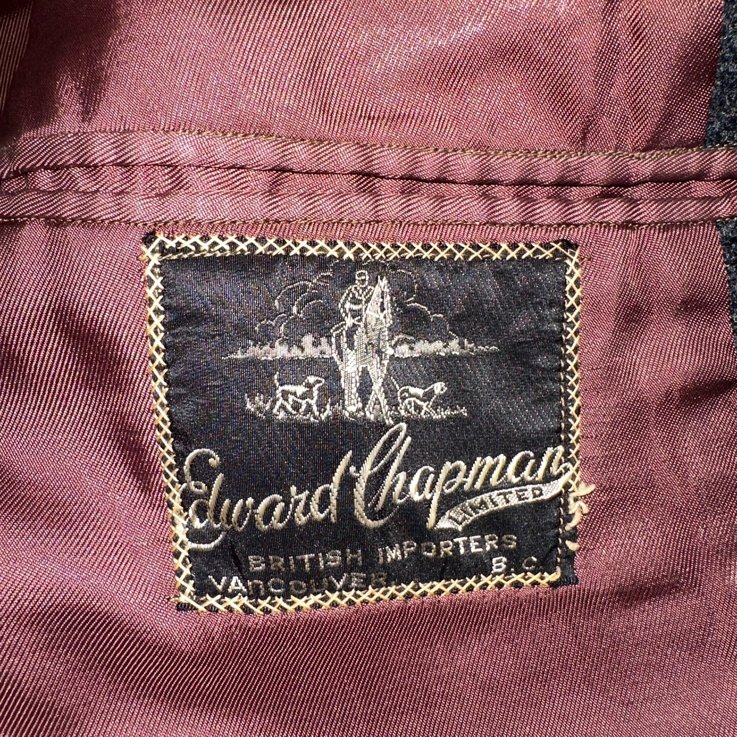 VTG Edward Chapman 1948 Vancouver BC Mens Overcoat Long Coat WWII 1940s Wool