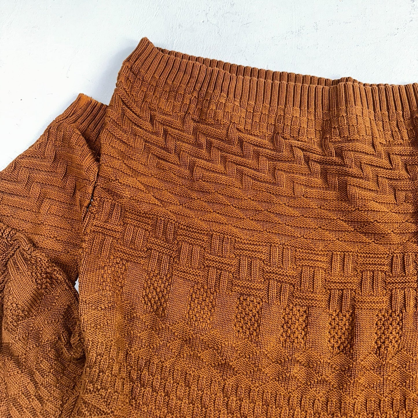 Vintage Saks Fifth Avenue Sweater 100% Cotton Mens M Brown Pullover Mock Neck