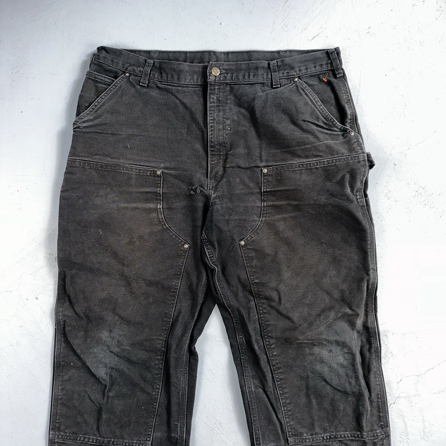 Carhartt VTG Double Knee Carpenter Pants Mexico B01 B136 BLK Black Act 40x32