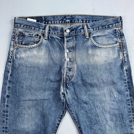Levis 501 Y2K XX Straight Leg Jeans Blue VTG Med Wash 36x30 Act 35x28