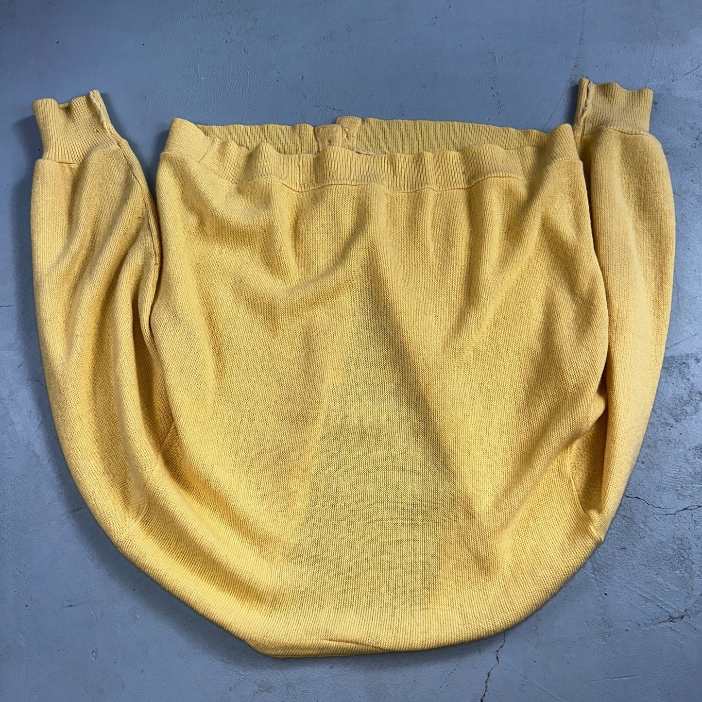 Vintage 1970s 70s JC Penney Towncraft Cardigan L Yellow MCM Missing Buttons