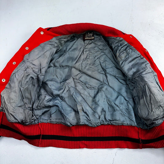 Varsity Jacket VTG 50s 60s WHITING Wool Leather San Diego CA SD Letterman Red