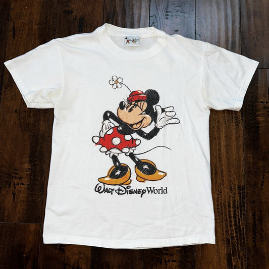 Minnie Mouse Disney Y2K Vintage T Shirt Cute Flowers Mickey Band World Cool