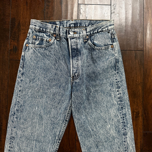 VTG 90s Levis 501 Button Fly 30x36 USA Tag Jeans Straight Acid Wash XX Act 27x32