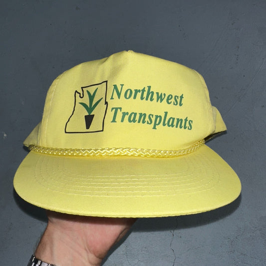 Vintage Northwest Transplants Hat Yellow Rope Snapback Nursery Oregon Promo Cap