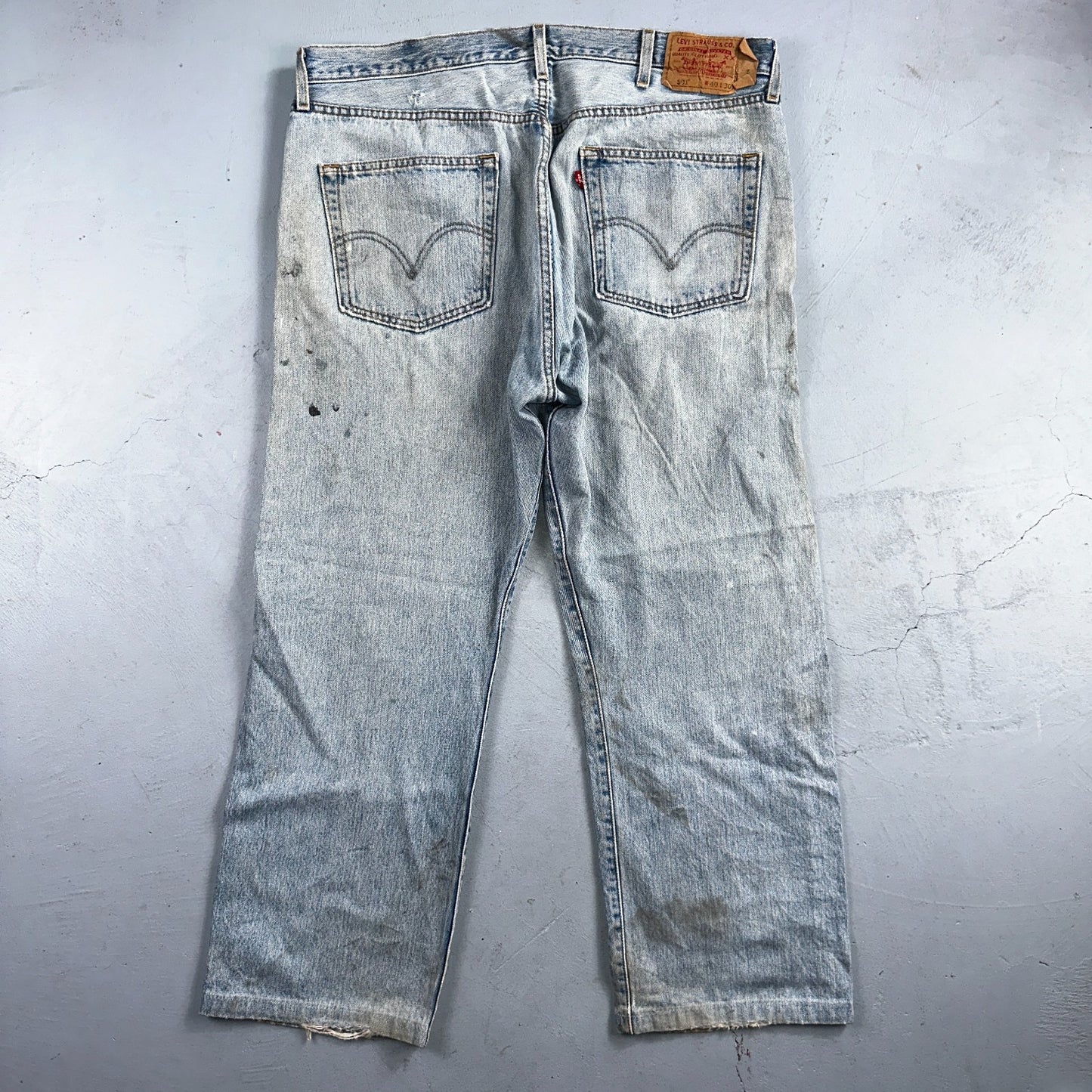 Levis 501 Vintage 90s Mexico Straight Leg Jeans Blue Light Wash 40x30 Act 40x28