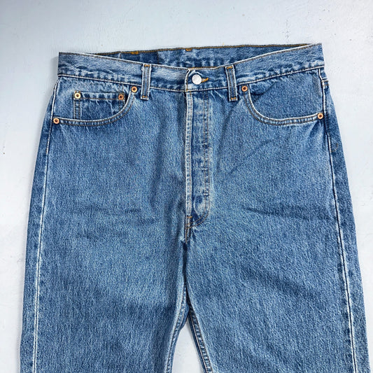 Levis 501 Vintage 80s USA XX Straight Leg Jeans Blue Light Wash 36x32 Act 34x32