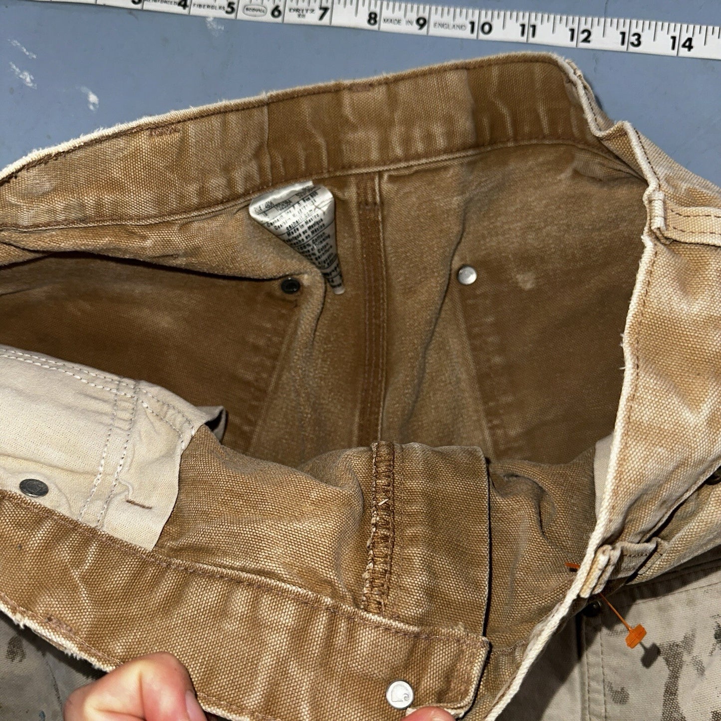 Carhartt VTG Double Knee Carpenter Pants USA B01 Brown Thrashed 34x34 Act 32x32