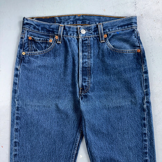 Levis 501 Vintage 90s XX Straight Leg Mexico Jeans 31x36 Dark Wash Act 29x32