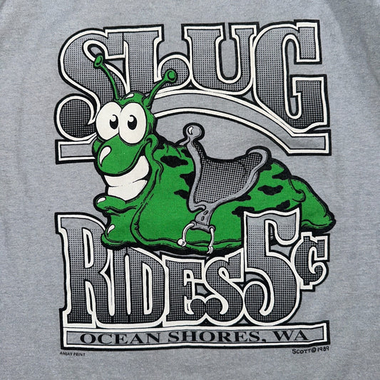 Slug Rides Ocean Shores VTG T Shirt Washington Tee Jays Large Fun Graphic Cute