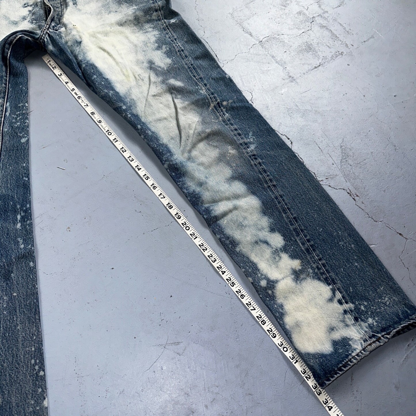Levis 501 Vintage 80s Redline Selvedge USA XX Jeans Light Wash Stained Act 34x33