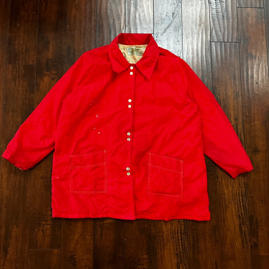Vintage 1980s Lane Bryant Red Track jacket boho grandmacore L 80s