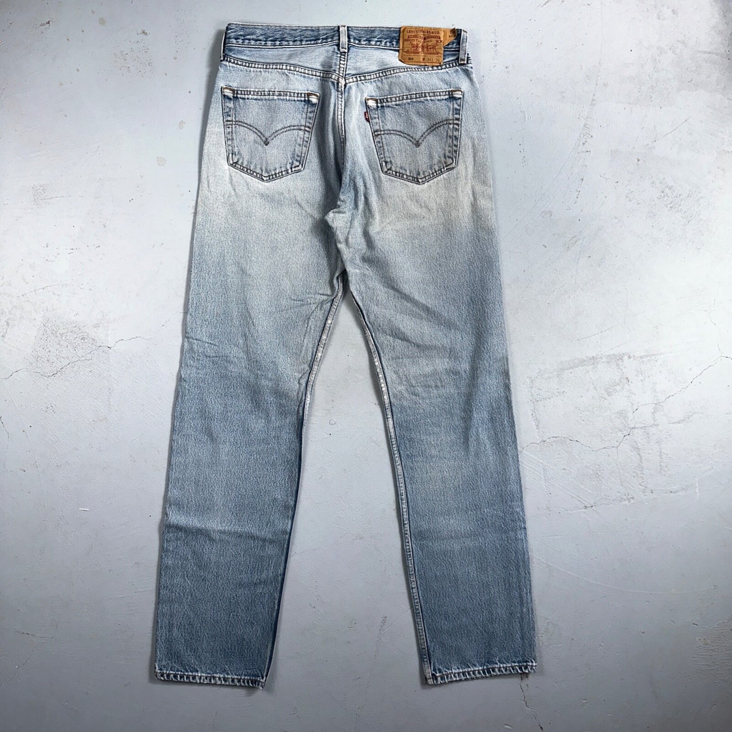 Levis 501 Vintage 90s XX Straight Leg Mexico Jeans 34x36 Light Wash Act 31x33