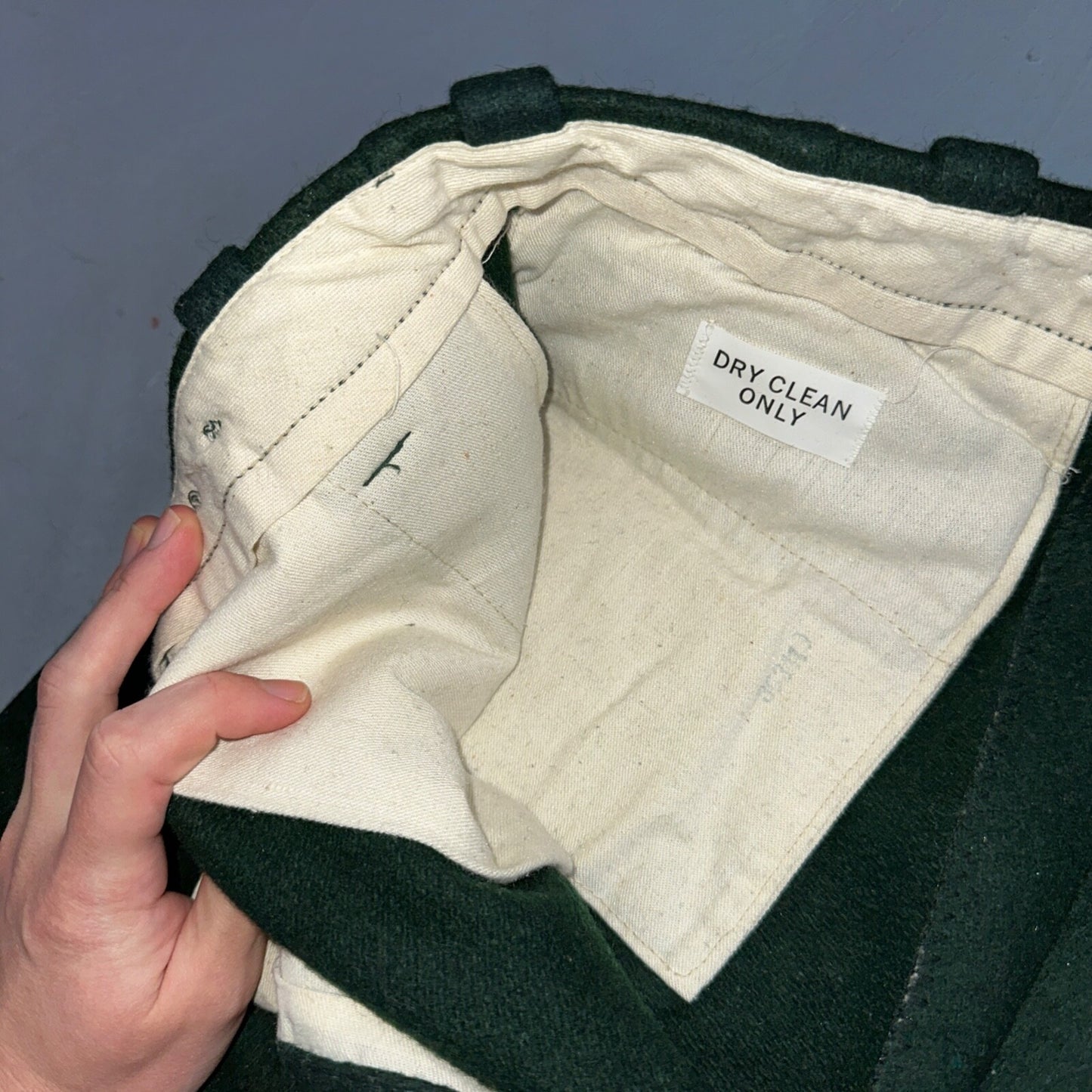 1960s Vintage Green Heavy Wool Hunting Pants 34x28 USA Dry Clean Rockabilly 60s