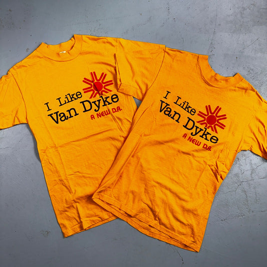 70s Hanes I Like Van Dyke VTG T Shirt Sun Funny Car Driving Girl Political 1970s