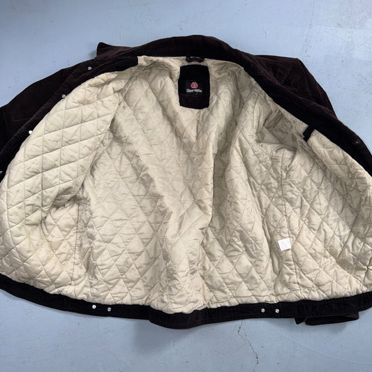 VTG Burnside Corduroy Jacket Size XL Button Front Long Sleeve Brown Outerwear