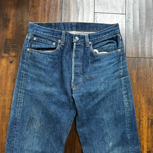 VTG 90s Levis 501 Button Fly 33x36 USA Tag Jeans Straight Wash Blue XX Act 30x31