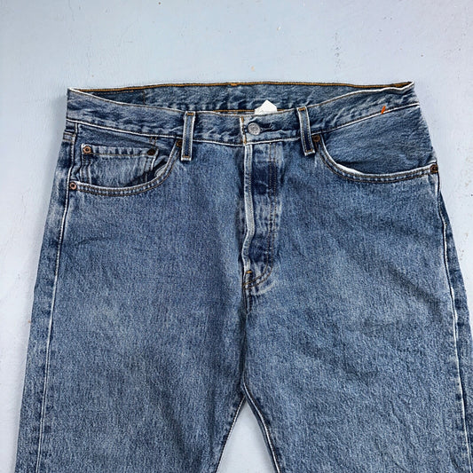Levis 501 Vintage Y2K XX Straight Leg Jeans Blue 2003 Med Wash 34x32 Act 33x30