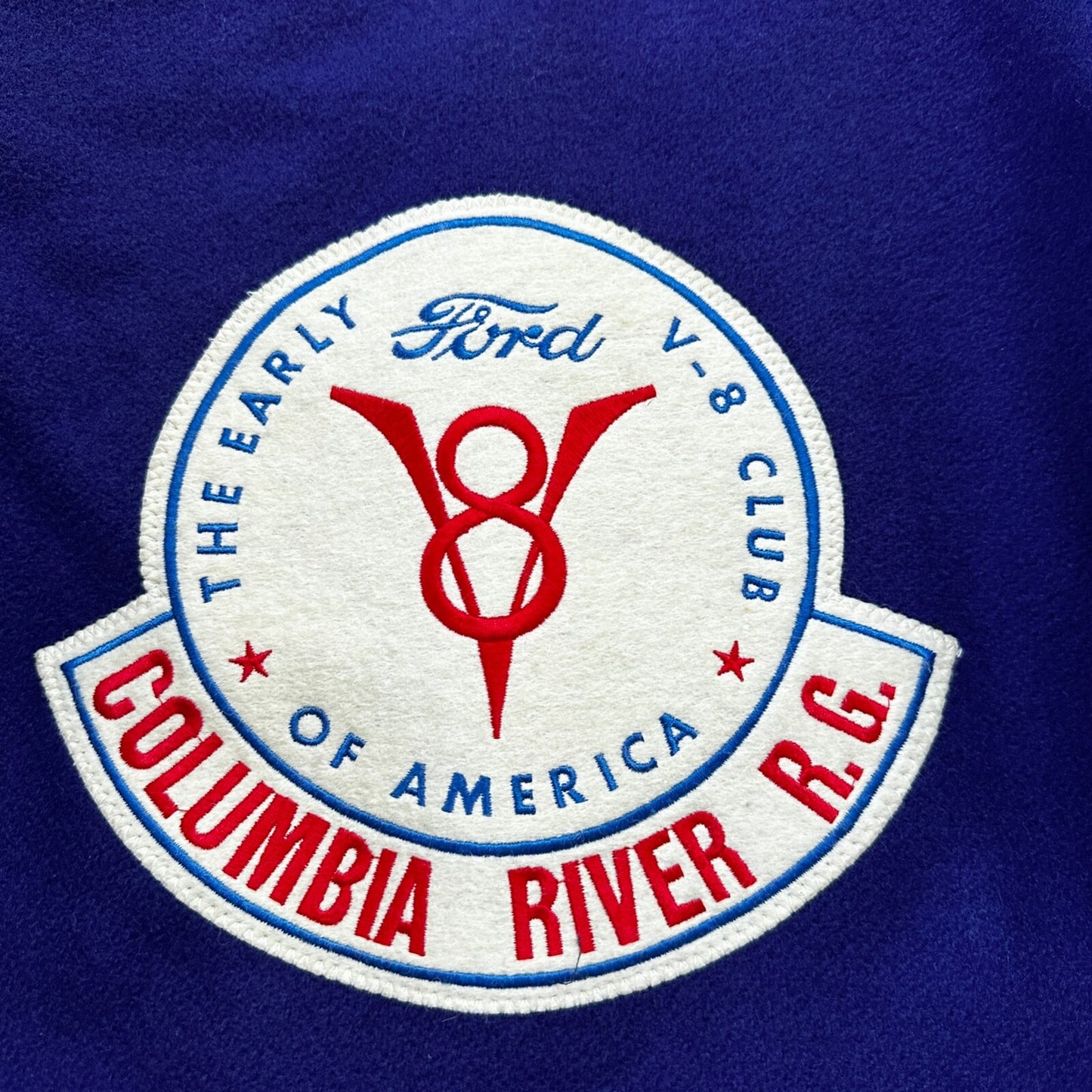 Ford VTG Dehen Varsity Blue V8 Columbia River Letterman 70s Jacket Size 44