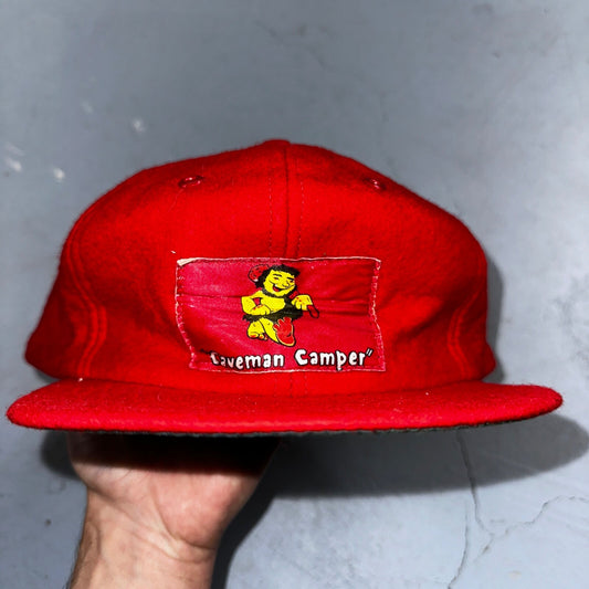 Caveman Camper Oregon VTG Hat Cap Snapback Grant Pass Very Rare Wool 1960s 60s