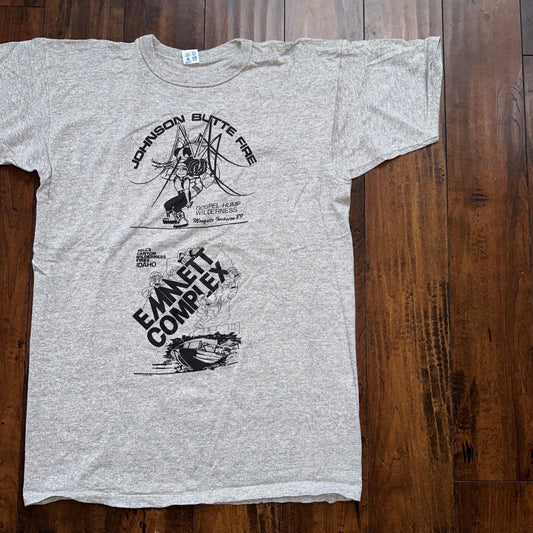 Champion 80s Johnson Butte Fire Running 1989 Vintage T Shirt 80s USA Cartoon XL