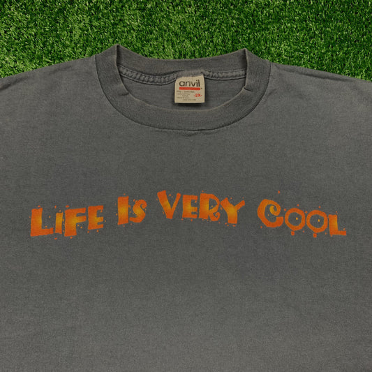 Life Is Very Cool Vintage T Shirt Rap Love Anvil DARE Driving Drug Free Hipster