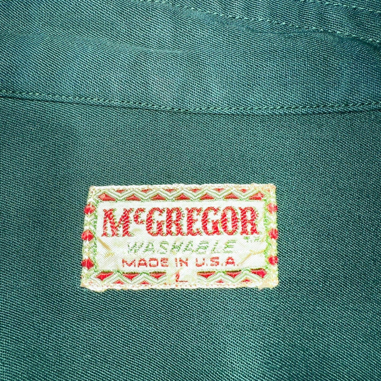 Vintage 1940s McGregor Gabardine Ricky Jacket Button Up Bottle Green 40s Rare