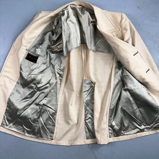 Vintage McGregor Beige Gray Western Blazer Sports Coat Jacket Mens Size 42 70s