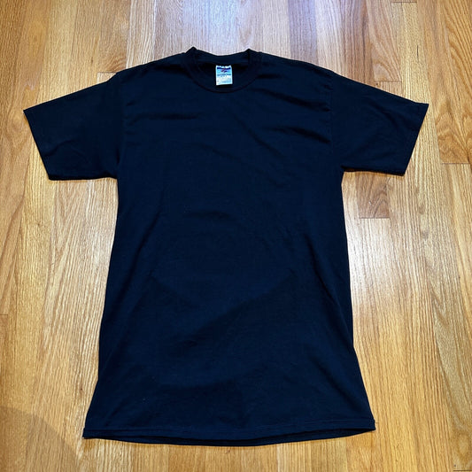 Jerzees Blank Black Vintage T Shirt 90s Y2K Simple Essential Lot ONE Single M