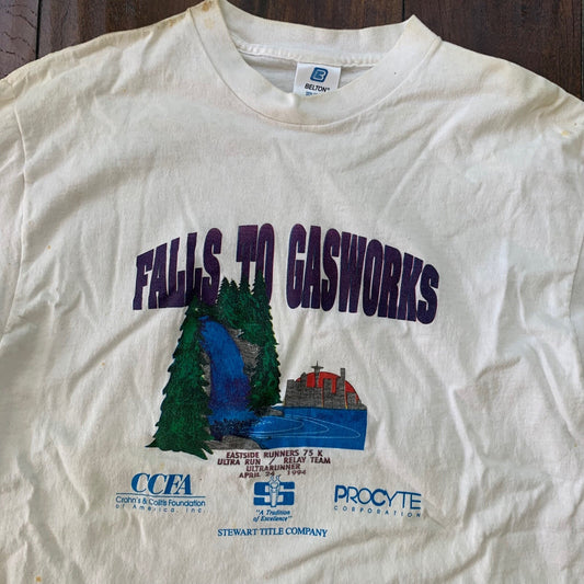 Falls To Gasworks Vintage T Shirt Nike West Coast 1994 90s Running Hills Cool