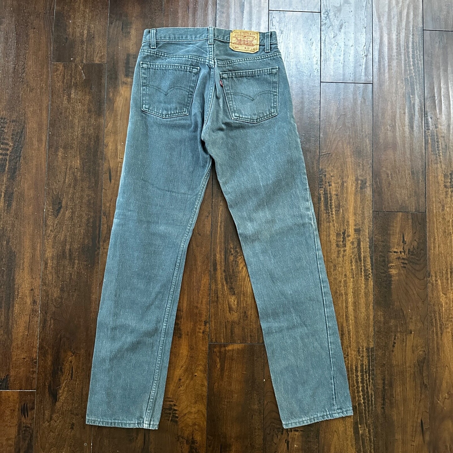 VTG 90s Levis 501 Button Fly 29x32 USA Tag Jeans Straight Wash Blue XX Act 28x30