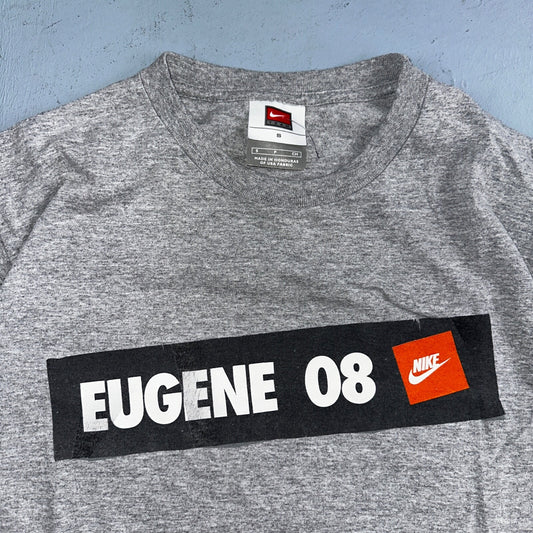 Nike Eugene 2008 VTG T Shirt Y2K Gray Rare Small Running Marathon Prefontaine