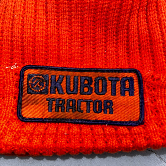 Vintage Kubota Tractor Knit Beanie Winter Hat Cap Orange Sports Car Cozy Branded