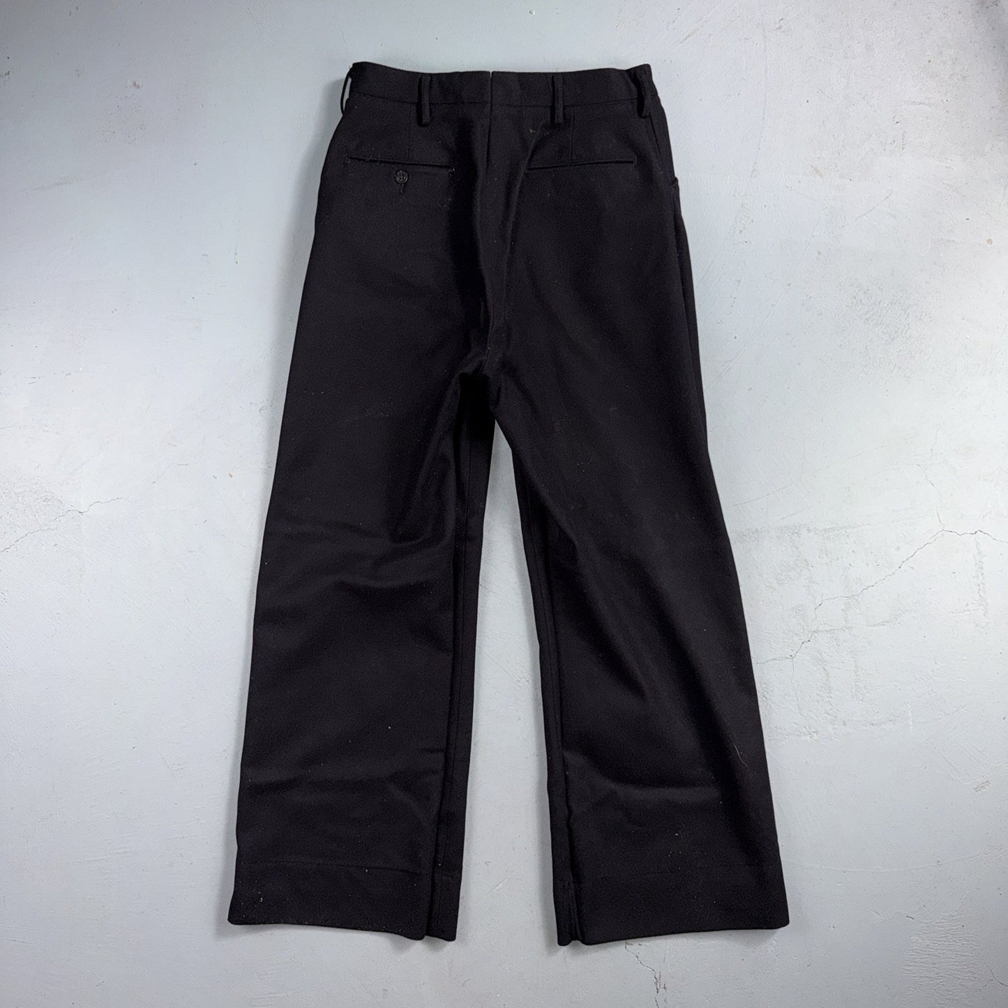 VTG 40s WWII US Naval Clothing Factory Wool Sailor Pants Navy 30L Bell Bottoms
