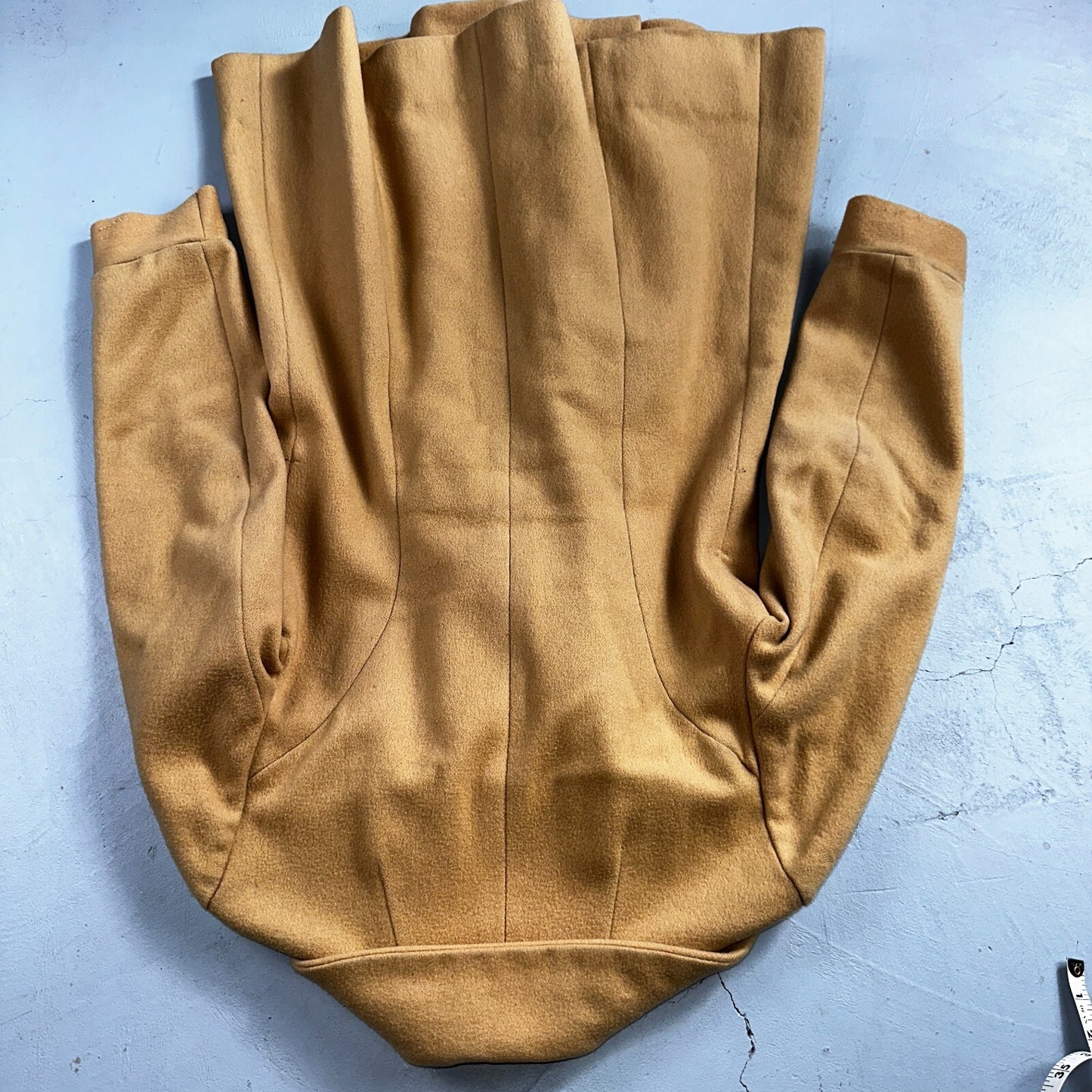 1950s Vintage Taupe Brown Wool Swing Coat Boho Warm Winter Rockabilly Belted 50s