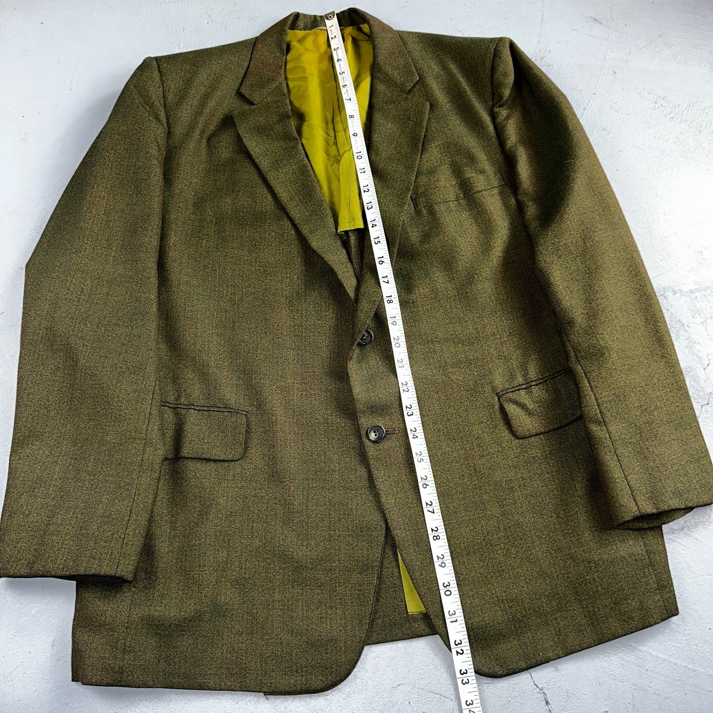 1960s Avocado Green Blazer Sport Coat Mens 44 Suit Jacket VTG Union 60s J&F
