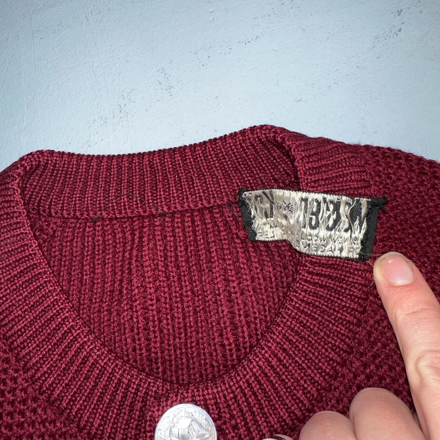 Meister Sweater M Women’s Wool Austria Pullover Red V Neck Vintage Cardigan 60s
