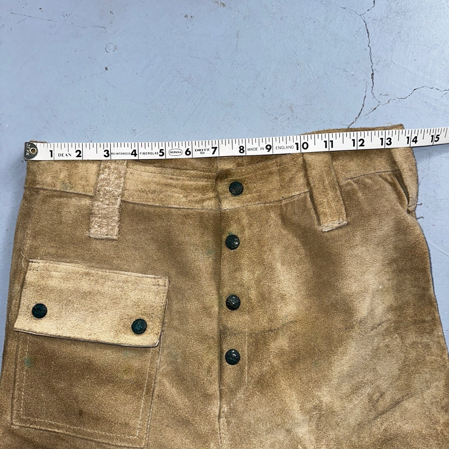 Vintage 1960s Leather Pants 28 Wide Leg Brown Rockabilly 60s Cowboy Suede 27x30