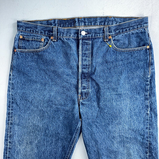 Levis 501 Vintage 90s USA XX Straight Leg Jeans Blue Med Wash 42x32 Act 39x29
