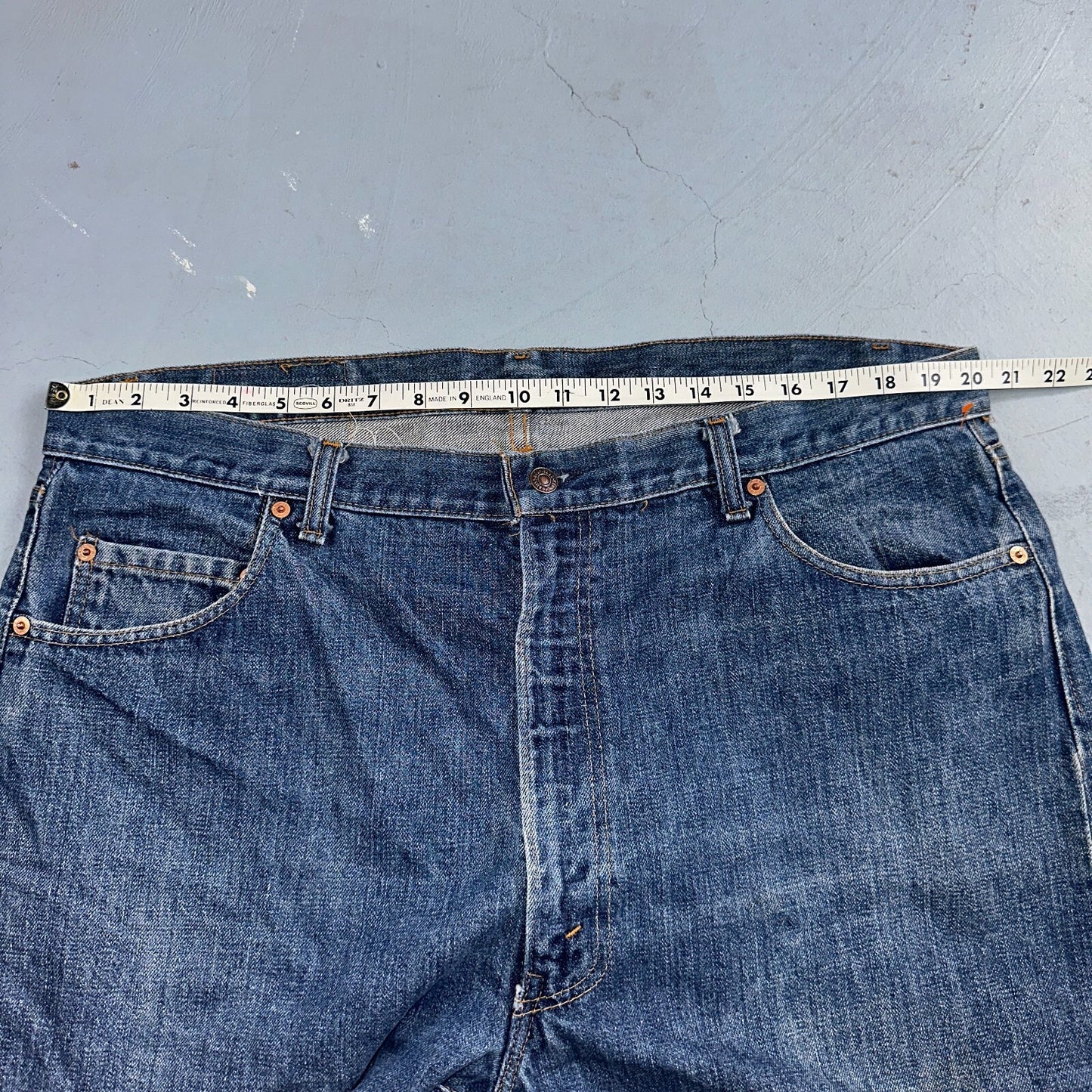 Levis 505 Vintage 70s Talon USA Jeans 501 1970s Med Wash Blue 42x30 Act 40x25