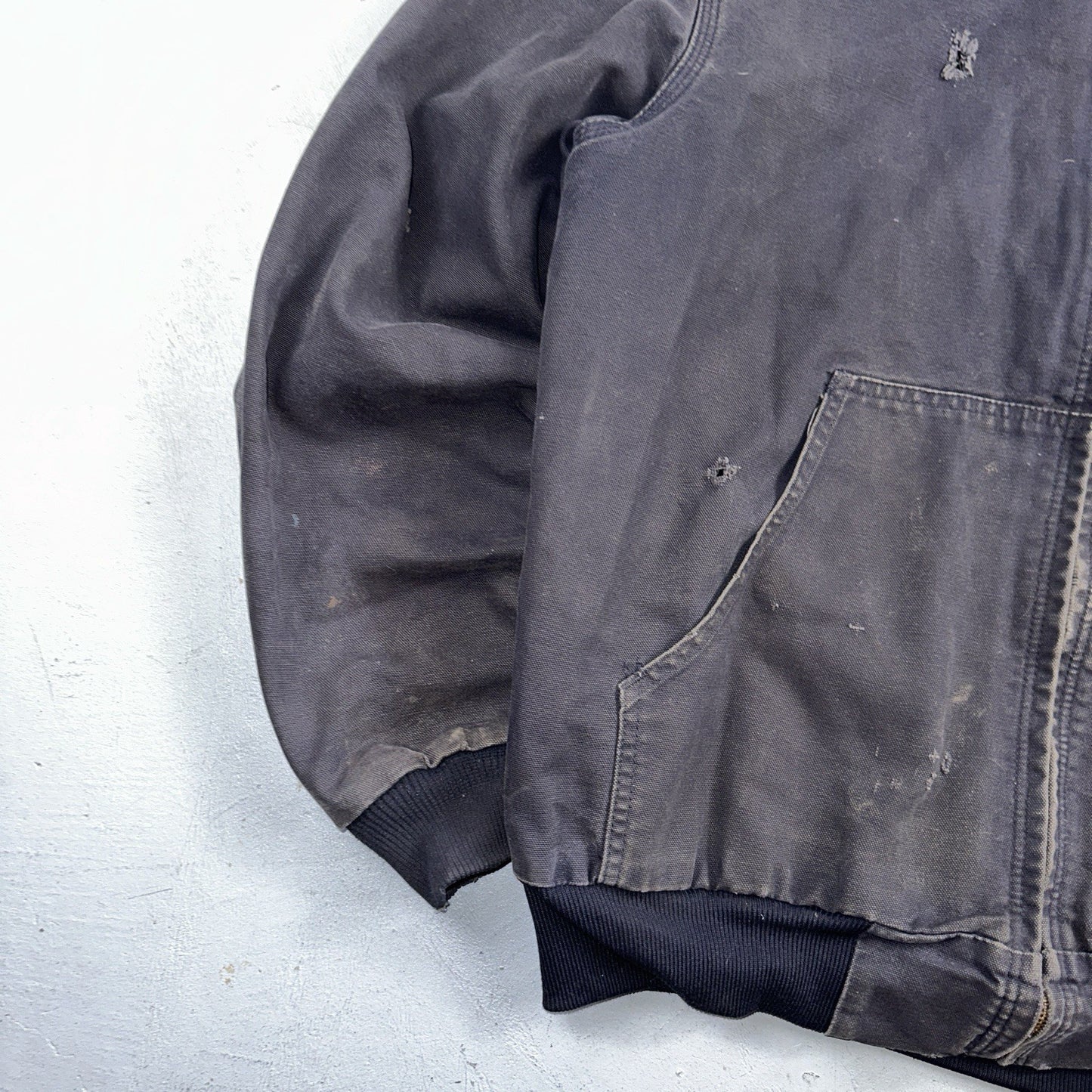 Carhartt Jacket VTG Mens Large Purple Hooded Distressed Bomber J208 MDT Thrashed
